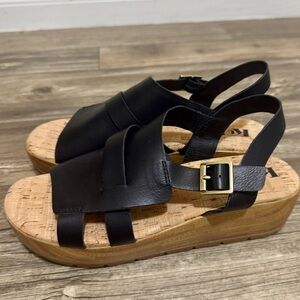 NWOB Korks Women’s Fallon Platform Sandals Black. MSRP $85, Size 7